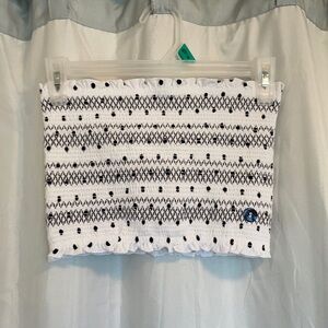 NWT HOLLISTER TUBE TOP BLACK AND WHITE
